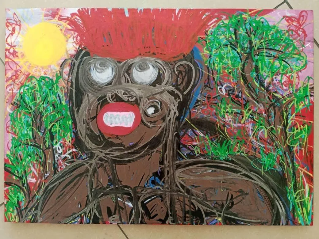Gamble SANS TITRE Acrylique sur toile 2020 75 x 50 cm